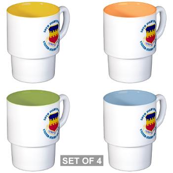 20FW - M01 - 03 - 20th Fighter Wing with Text - Stackable Mug Set (4 mugs)