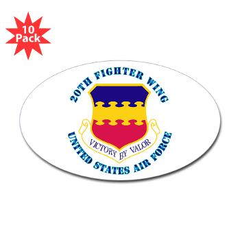 20FW - M01 - 01 - 20th Fighter Wing with Text - Sticker (Oval 10 pk)