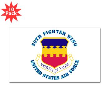 20FW - M01 - 01 - 20th Fighter Wing with Text - Sticker (Rectangle 10 pk)