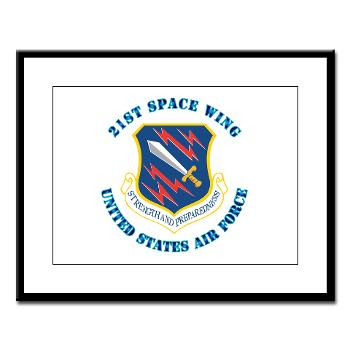 21SW - M01 - 02 - 21st Space Wing with Text - Large Framed Print