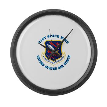 21SW - M01 - 03 - 21st Space Wing with Text - Large Wall Clock