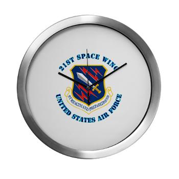 21SW - M01 - 03 - 21st Space Wing with Text - Modern Wall Clock
