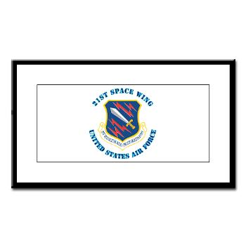 21SW - M01 - 02 - 21st Space Wing with Text - Small Framed Print