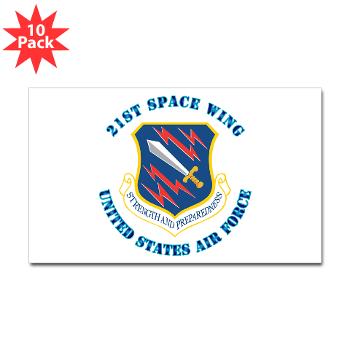 21SW - M01 - 01 - 21st Space Wing with Text - Sticker (Rectangle 10 pk)