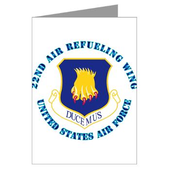 22ARW - M01 - 02 - 22nd Air Refueling Wing with Text - Greeting Cards (Pk of 20)