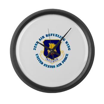22ARW - M01 - 03 - 22nd Air Refueling Wing with Text - Large Wall Clock