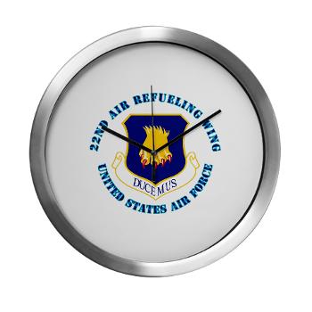 22ARW - M01 - 03 - 22nd Air Refueling Wing with Text - Modern Wall Clock