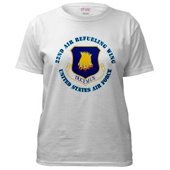 22ARW - A01 - 04 - 22nd Air Refueling Wing with Text - Women's T-Shirt