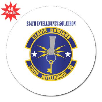 234IS - M01 - 01 - 234th Intelligence Squadron with Text - 3" Lapel Sticker (48 pk)