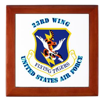 23W - M01 - 03 - 23d Wing with Text - Keepsake Box