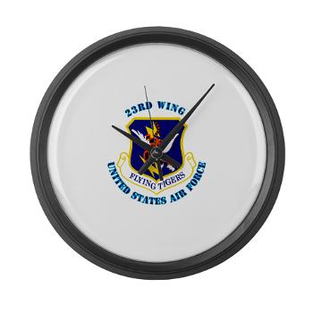 23W - M01 - 03 - 23d Wing with Text - Large Wall Clock