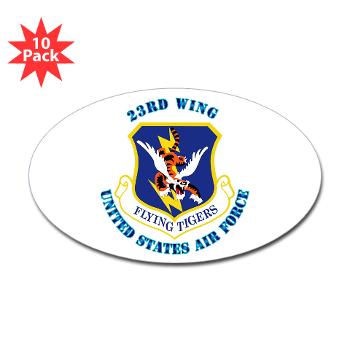 23W - M01 - 01 - 23d Wing with Text - Sticker (Oval 10 pk)