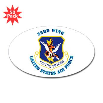 23W - M01 - 01 - 23d Wing with Text - Sticker (Oval 50 pk)