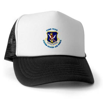 23W - A01 - 02 - 23d Wing with Text - Trucker Hat