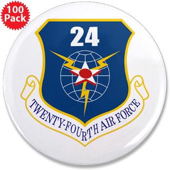 24AF - M01 - 01 - 24th Air Force - 3.5" Button (100 pack) - Click Image to Close