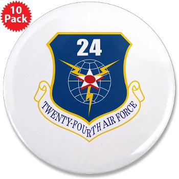 24AF - M01 - 01 - 24th Air Force - 3.5" Button (10 pack) - Click Image to Close