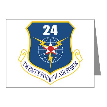 24AF - M01 - 02 - 24th Air Force - Note Cards (Pk of 20) - Click Image to Close