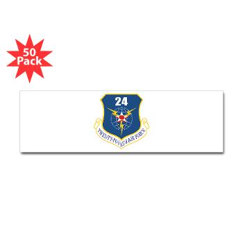 24AF - M01 - 01 - 24th Air Force - Sticker (Oval 50 pk)