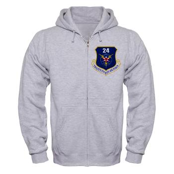 24AF - A01 - 03 - 24th Air Force - Zip Hoodie - Click Image to Close