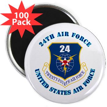 24AF - M01 - 01 - 24th Air Force with Text - 2.25" Magnet (100 pack)