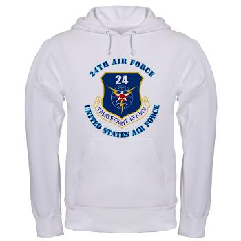 24AF - A01 - 03 - 24th Air Force with Text - Hooded Sweatshirt