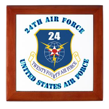 24AF - M01 - 03 - 24th Air Force with Text - Keepsake Box
