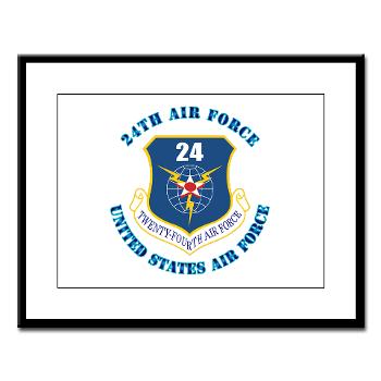24AF - M01 - 02 - 24th Air Force with Text - Large Framed Print