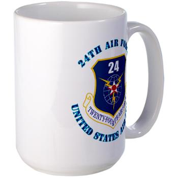 24AF - M01 - 03 - 24th Air Force with Text - Large Mug
