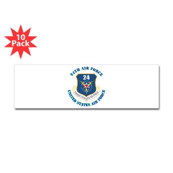24AF - M01 - 01 - 24th Air Force with Text - Sticker (Bumper 10 pk)