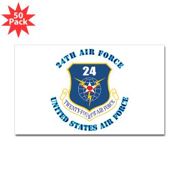24AF - M01 - 01 - 24th Air Force with Text - Sticker (Rectangle 50 pk)