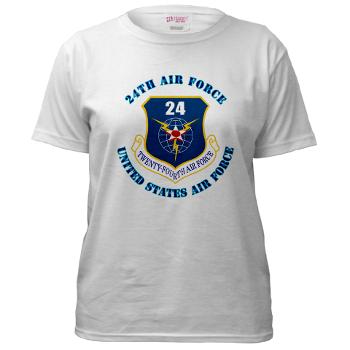24AF - A01 - 04 - 24th Air Force with Text - Women's T-Shirt