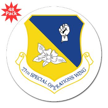 27SOW - M01 - 01 - 27th Special Operations Wing - 3" Lapel Sticker (48 pk)