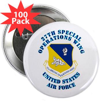 27SOW - M01 - 01 - 27th Special Operations Wing with Text - 2.25" Button (100 pack)