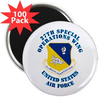 27SOW - M01 - 01 - 27th Special Operations Wing with Text - 2.25" Magnet (100 pack)