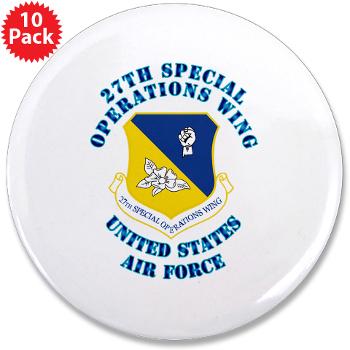 27SOW - M01 - 01 - 27th Special Operations Wing with Text - 3.5" Button (10 pack)