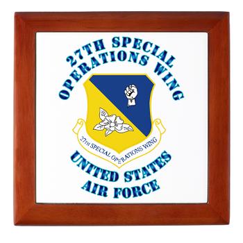 27SOW - M01 - 03 - 27th Special Operations Wing with Text - Keepsake Box