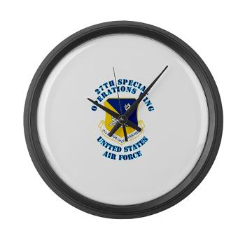 27SOW - M01 - 03 - 27th Special Operations Wing with Text - Large Wall Clock