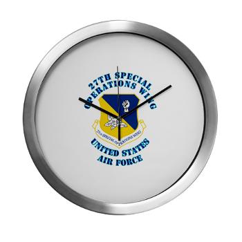 27SOW - M01 - 03 - 27th Special Operations Wing with Text - Modern Wall Clock