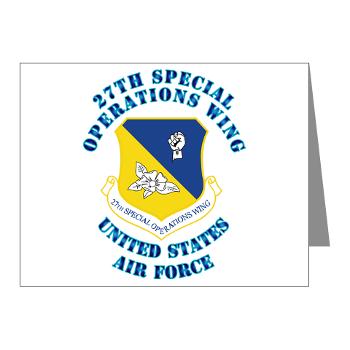 27SOW - M01 - 02 - 27th Special Operations Wing with Text - Note Cards (Pk of 20)