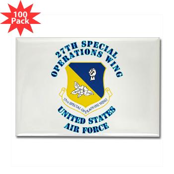 27SOW - M01 - 01 - 27th Special Operations Wing with Text - Rectangle Magnet (100 pack)