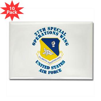 27SOW - M01 - 01 - 27th Special Operations Wing with Text - Rectangle Magnet (10 pack)