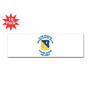 27SOW - M01 - 01 - 27th Special Operations Wing with Text - Sticker (Bumper 10 pk)