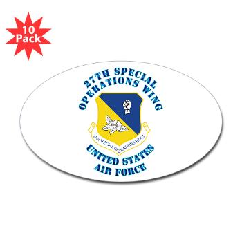 27SOW - M01 - 01 - 27th Special Operations Wing with Text - Sticker (Oval 10 pk)