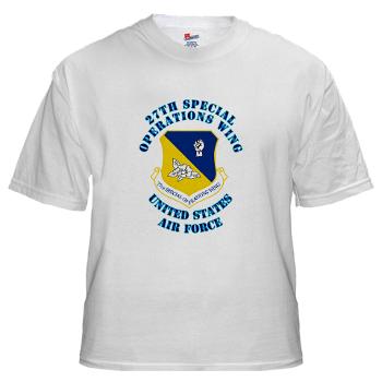 27SOW - A01 - 04 - 27th Special Operations Wing with Text - White t-Shirt
