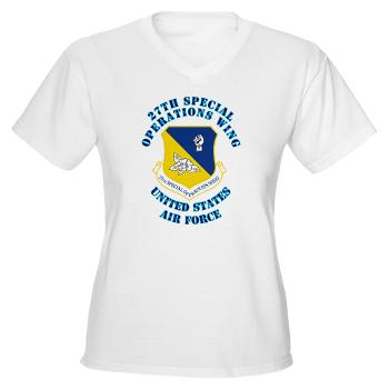 27SOW - A01 - 04 - 27th Special Operations Wing with Text - Women's V-Neck T-Shirt