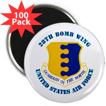 28BW - M01 - 01 - 28th Bomb Wing with Text - 2.25" Magnet (100 pack)