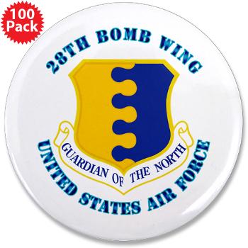 28BW - M01 - 01 - 28th Bomb Wing with Text - 3.5" Button (100 pack)