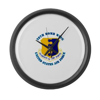 28BW - M01 - 03 - 28th Bomb Wing with Text - Large Wall Clock