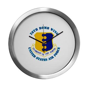 28BW - M01 - 03 - 28th Bomb Wing with Text - Modern Wall Clock