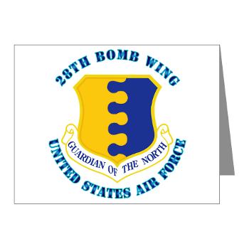 28BW - M01 - 02 - 28th Bomb Wing with Text - Note Cards (Pk of 20)